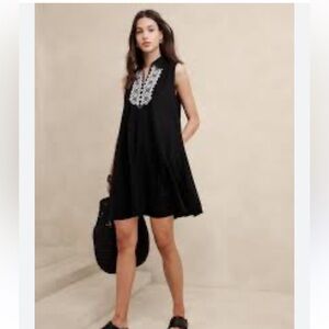 NWT Banana Republic Black Linen Blend Dress
